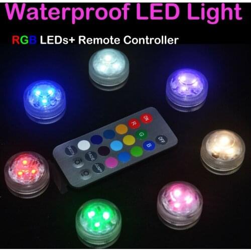 10pcs/Lot Remote Controlled Submersible 3 LED Light Wedding Table Centerpiece Decoration