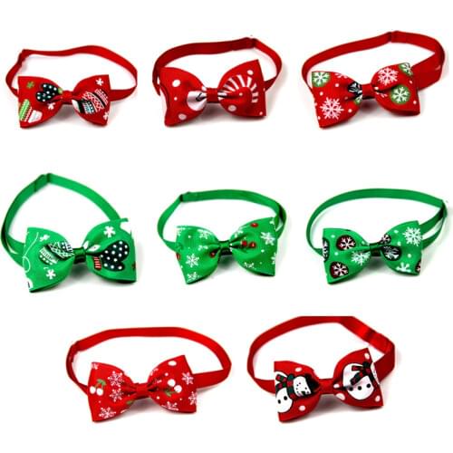 20pcs Christmas Pet Supplies Santa Snowman Pet Dog Neckties Small Middle Dog Neckties Ties Pet Bowties for Dogs