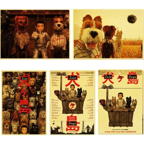2018 movie Wes Anderson film Isle of Dogs weird Retro Poster Kraft Paper For Interior Bar Cafe kid room Decorative Painting