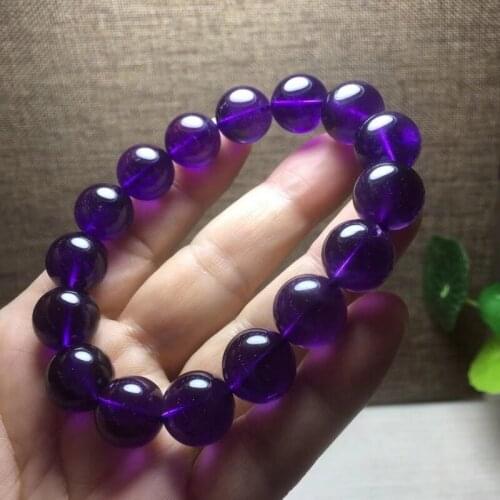 2020 Natural Quartz Amethyst Bracelet Stretchable AAAAA Jewelry Fortune Crystal Healing Stone Energy Ornament 1Pc