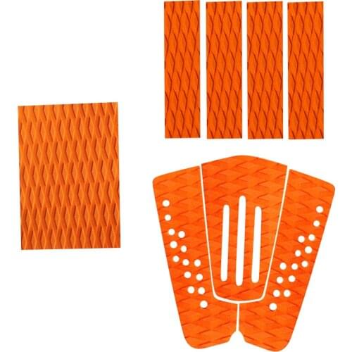 8 Pieces Orange Non-slip EVA Surfboard Surf Traction Pad Deck Grip Tail Pads for Men Women Bodyboard Longboard Surfing Accessory