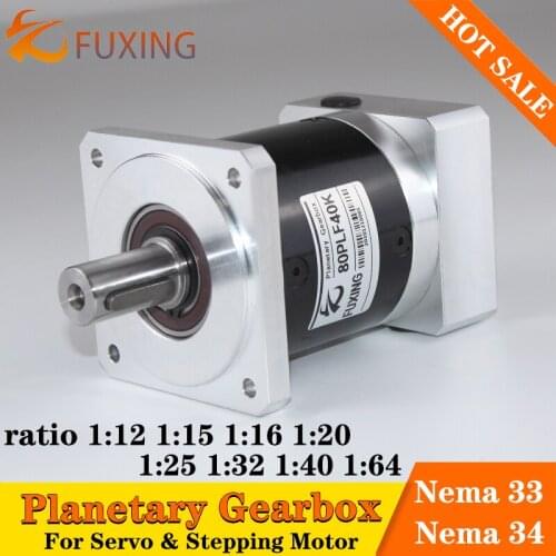 80PLF Ratio12 15 16 20 25 32 40:1 Nema 33 34 Stepping Motor 80mm 750w 1kw Servo Motor Speed Reducer Precision Planetary Gearbox