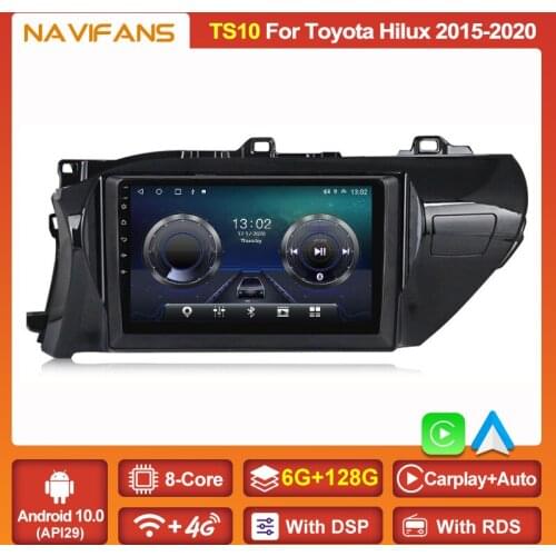 Carplay Auto 6G+128G Car Radio GPS Navigation For Toyota Hilux Fortuner 2015 -2020 LHD Multimedia Player 4G LTE WIFI BT5.0 API30