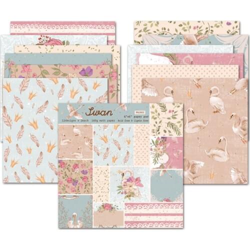 12 Sheets Swan Scrapbooking Pads Paper Origami Art Background Paper Card Making DIY Scrapbook Paper Craft