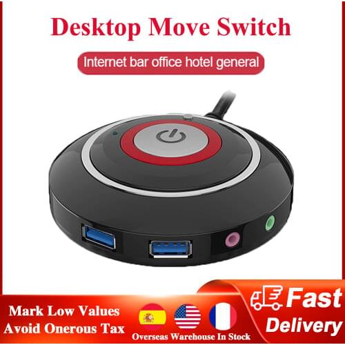 Desktop PC Computer Case Power Switch with Extension Cord ON/OFF Dual USB Ports Power Reset Button for Internet Bar Push Button