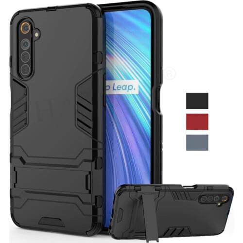 For Oppo Realme 6 Pro Case Cover Realme 5 6 Pro Robot Holder Stand Shockproof Bumper Armor Phone Back Case For Oppo Realme 6 Pro