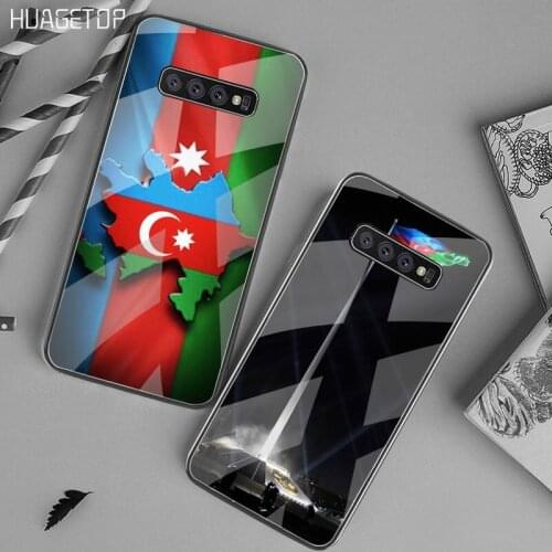 HUAGETOP Azerbaijan buta flag Soft Phone Case Cover Tempered Glass For Samsung S20 Plus S7 S8 S9 S10 Plus Note 8 9 10 Plus