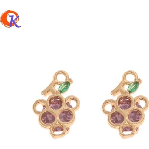 Cordial Design 30Pcs 8*13MM Jewelry Accessories/CZ Charms/Fruit Shape/Genuine Gold Plating/DIY Making/Hand Made/Earring Findings