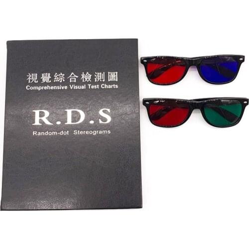 Random-dot Stereograms Comprehensive Visual Test Charts Book Color Blindness Astigmatism Amsler Test Chart with Eyeglasses
