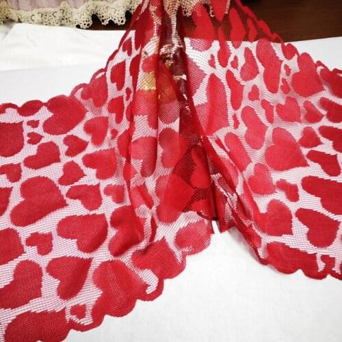 36x183cm Valentine Red Love Heart Lace Table Runner Embroidered Home Decoration H58C