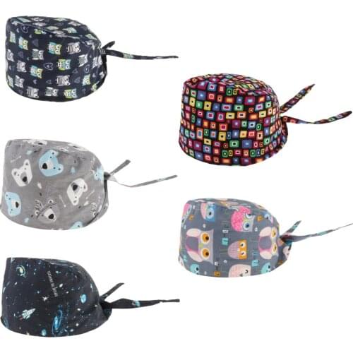 Breathable Scrubs Caps Adjustable Unisex Lab Hat Pet Working Hat Soft Cotton