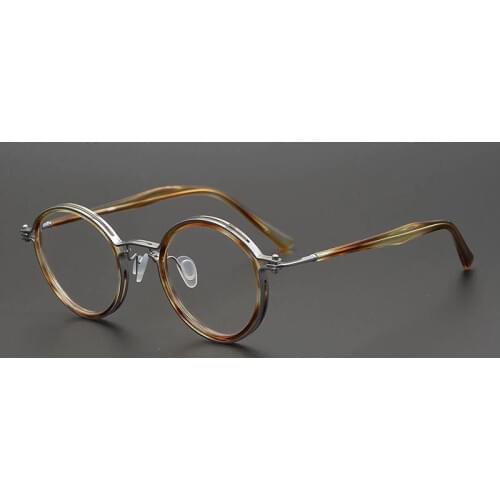 European Classical Vintage Round Glasses Men Acetate Handmade Personality Design Eyeglasses Women Oculos