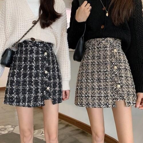 Fafallduo Plaid Pencil Skirts