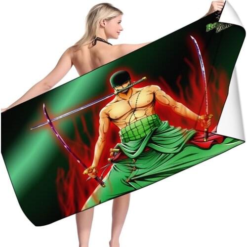 Customization Gift Japanese Anime Manga One Piece Bath Towel Waifu Kawaii Bathrobe Soft Beach Towel for Adults for Home Textiles