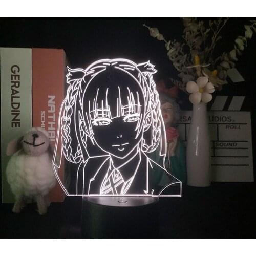 Kakegurui Compulsive Gambler Kirari Momobami Led Night Light for Bedroom Decor Nightlight Birthday Gift Cute Anime 3d Lamp