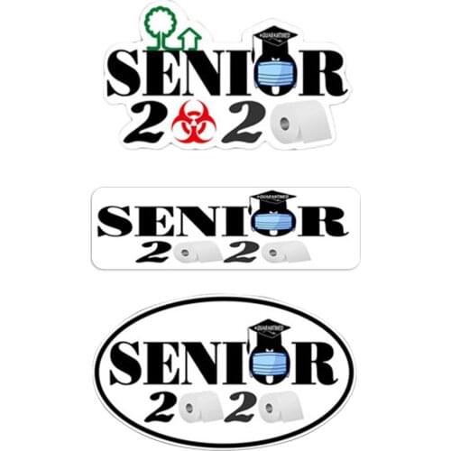 Quarantined Senior Sticker Flag Window/Wall Sticker Indoor and Outdoor Waterproof Sticker Car Shop Home Decal