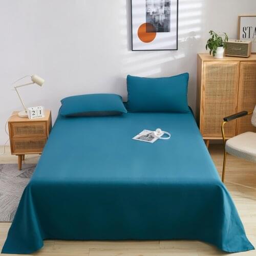 Bonenjoy Bed Sheet Sets Single Size Solid Color Flat Sheet Set for Kid Queen Size Sabanas Bed Linen Huego De Cama for All Season