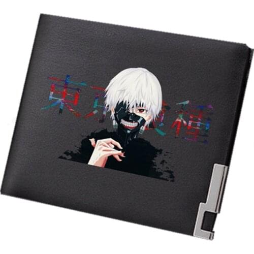 Japan Anime Tokyo Ghoul Kaneki Ken Cosplay Men Short Wallet Student Fashion Purse Pu Leather Wallet Cartoon Id Card Holder