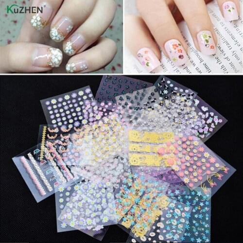 10 Sheets Fashion Multi-type Nail Art Water Transfer Stickers 3D Design Manicure Tips Decal Decoration