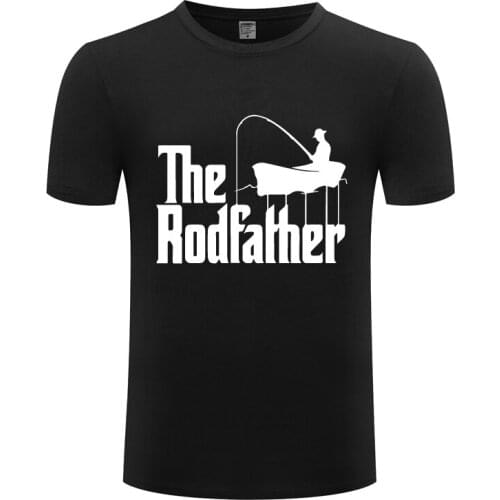 The RodFather - Godfather Fishing Joke Fisherman Mens Men T Shirt Tshirt New Short Sleeve O Neck Cotton Casual T-shirt Tee