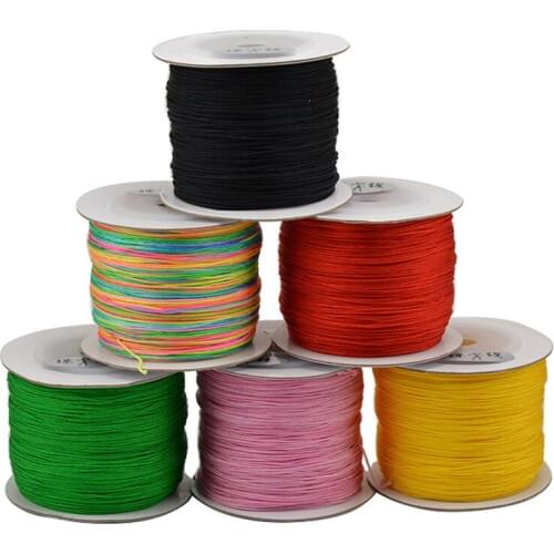 20m/lot Dia 1mm Nylon Macrame Cord Chinese Knot Cord String Rattail Beading Threading Kumihimo Tassel Bracelet Jewelry Making