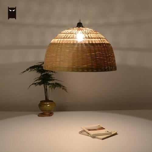Delicate Art Bamboo Wicker Rattan Pendant Light Fixture Japanese New Chinese Style Zen Meditation Hanging Ceiling Lamp Tea Room