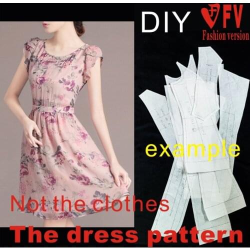 Clothing DIY The dress Dresses Sewing Pattern cutting drawing BLQ-240