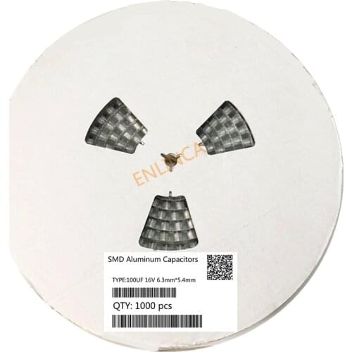 Original 1000pcs 100UF 16V 6.3mm*5.4mm SMD electrolytic capacitor 20