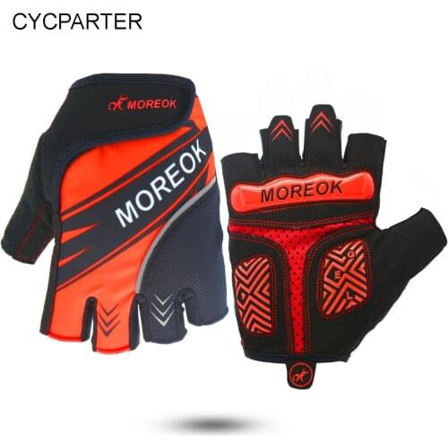 Gym Gloves MOREOK GEL Pad Cycling Gloves Half Finger Sport Gloves Men Women Summer Cycle Gym Fitness Gloves MTB Bike Gloves