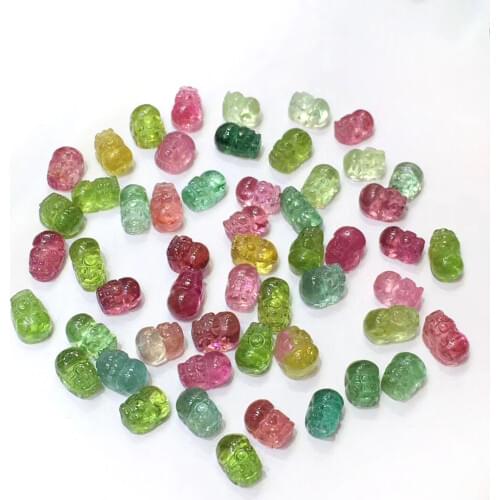 Random Tourmaline Brave Troops Pendant Natural Quartz Crystal Gemstone Pixiu Lucky Charm Jewelry Necklace Women/Men Gift