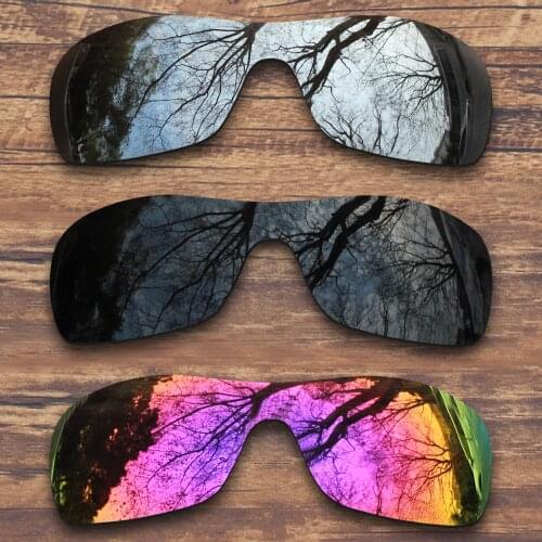 ToughAsNails 3 Pieces Black.Silver.Midnight Sun Polarized Replacement Lenses for Oakley Antix Sunglasses