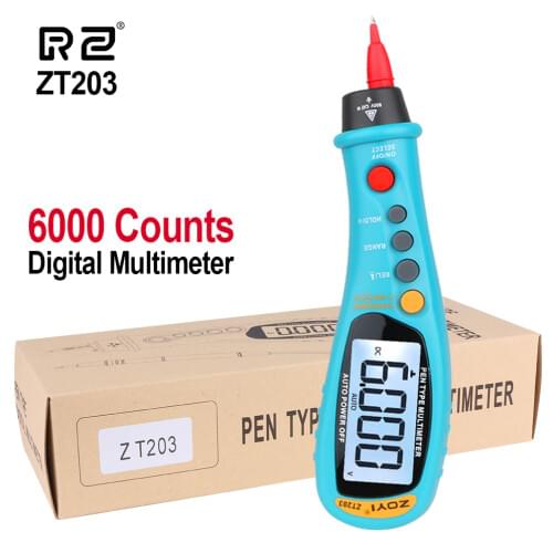 Handheld Pen Type Profesional Digital Multimeter True RMS NCV 6000 Counts DC/AC Voltage Meter Voltmeter Clamp Meter Tester ZT203