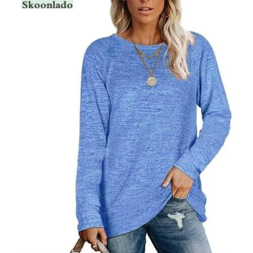 Plus size 5xl Newest women long sleeve tops casual simple style lady top good quality cotton clothes round neck T shirt solid