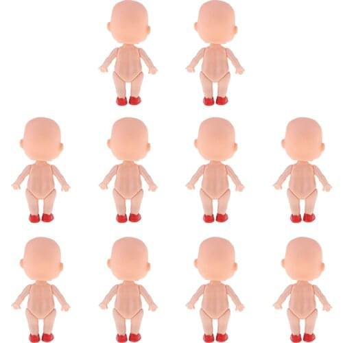 Reborn Supplies Lovely Mini Baby Dolls Shower Doll Dollhouse Family People Figures Kids Bath Toy Playset 10 Pieces
