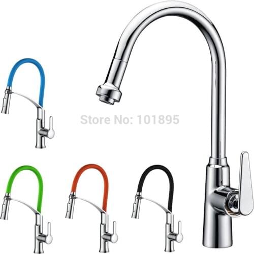 Luxury Deck Mounted 5 Colors 2 Functions Sprayer of Brass Material of Single Handle Kitchen Faucet