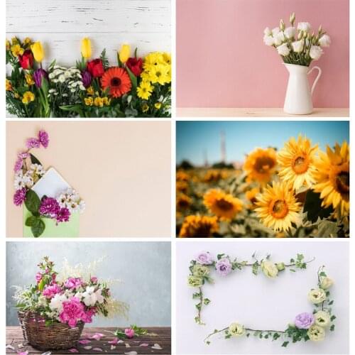 SHENGYONGBAO Art Fabric Photography Backdrops Props Flower Planks Photo Studio Background 21520 HMF-01