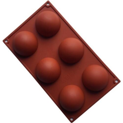 DIY Silicone Semicircle Cake 6 Hole Large Sphere Cake Mould Baking Tools Pudding Jelly Mold 1 Pcs