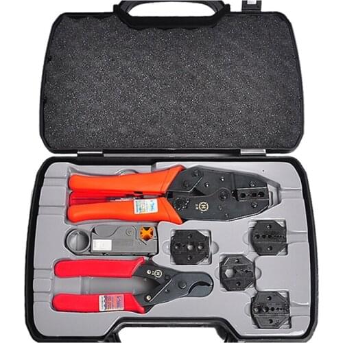 Connect with the axial compression tool set HT-330K portable BNC coaxial terminal compression tool set