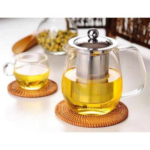 Heat Resistant Glass Teapot Tea Set Kettle Coffee Glass Maker Convenient Office Tea Pot with Removable Infuser