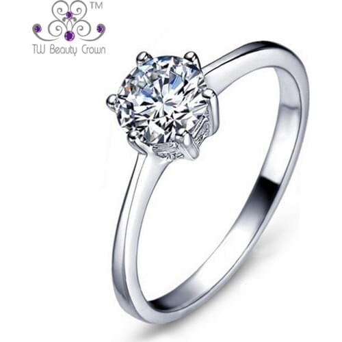 Кольца с бриллиантами TW Beauty Crown China At AliExpress