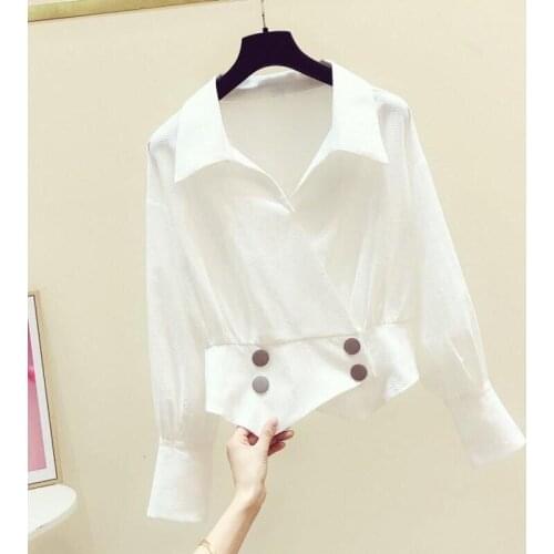 Women Blouse Autumn White Shirt Womens Long-Sleeved Chiffon Top Blusas Ropa De Mujer