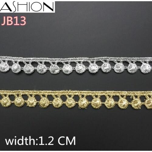 5 yards LP-JB13 Width 12mm gold and sliver Lace Fabric,DIY Garment Accessories,Sewing Edge Trim Wedding Lace,Lace Material