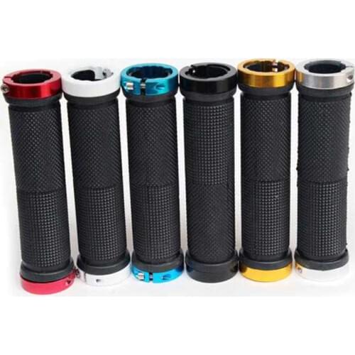 1 Pair Bicycle Handlebar Grips MTB Road Mountain Bike Non-slip Handle Double Lock On Aluminium Alloy Bike Handlebar Hand Cover