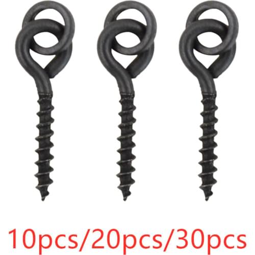 10/20/30Pcs Fishing Boilie Screw Bait Tool Fishing Bait Ring Swivel Chod Rigs Carp Fishing Hair Tackle Accessories