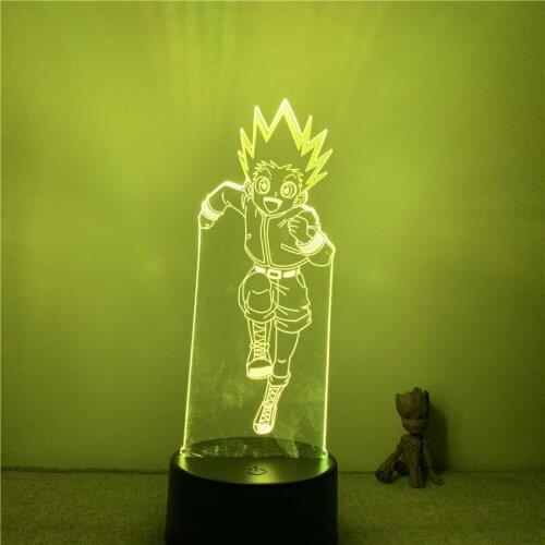 3D Nightlight Anime Hunter X Hunter Gon Freecss Runing Action Figure 7 Colors Touch Optical Illusion Table Lamp Gift Decor Model