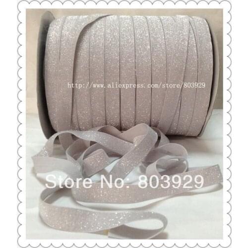 50yards/lot) Non - stretch 1.5" Frosted Light Silver Metallic Ribbon