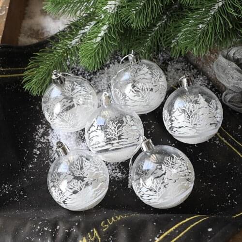 6PCS/Set Handmade Paste Drill Christmas Balls Merry Christmas Tree Hanging Decorations Xmased Ornament Balls Tree Decorations