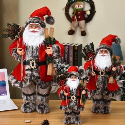 A2UB Home Decor Stuffed Doll Santa Claus Figurines for Household Room Decoration Christmas Tree Ornament Party Festival Gift