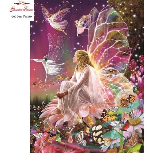 Golden Panno,Full Drill Square Diamond 5D DIY Diamond Painting elves Diamond Embroidery Cross Stitch Rhinestone 0523