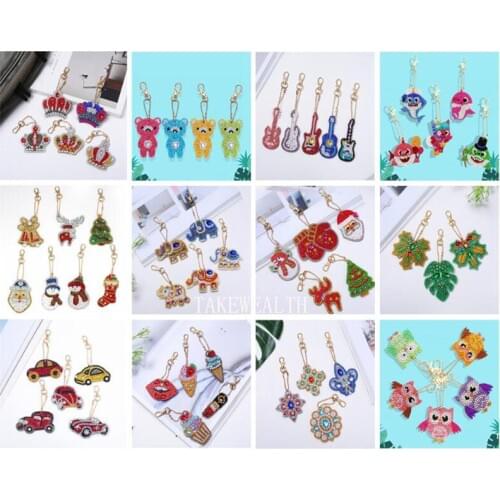 5D DIY Diamond Painting Keychain Rhinestone Embroidery Pendant DIY Craft Kit Mosaic Cross Stitch Diamond Painting Christmas gift